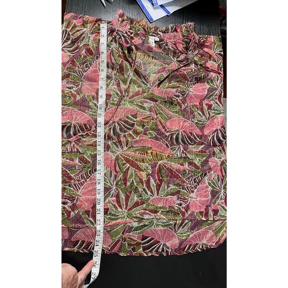 Gorgeous,  Elan Semi Sheer Botanical Print Blouse with Gold Threading - Picture 6 of 8